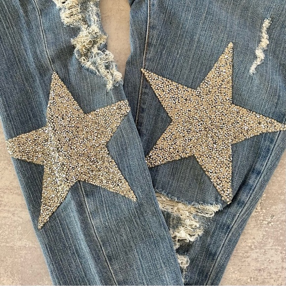 Carmar Denim Rhinestone Star Patch Mia Medium Wash Denim Jeans, 26 - Picture 6 of 9